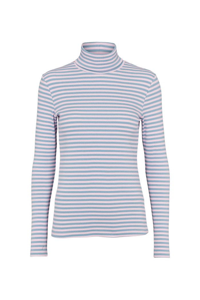 Basic Apparel Ludmilla High-neck T-shirts 740 Sweet lilac/Windward blue
